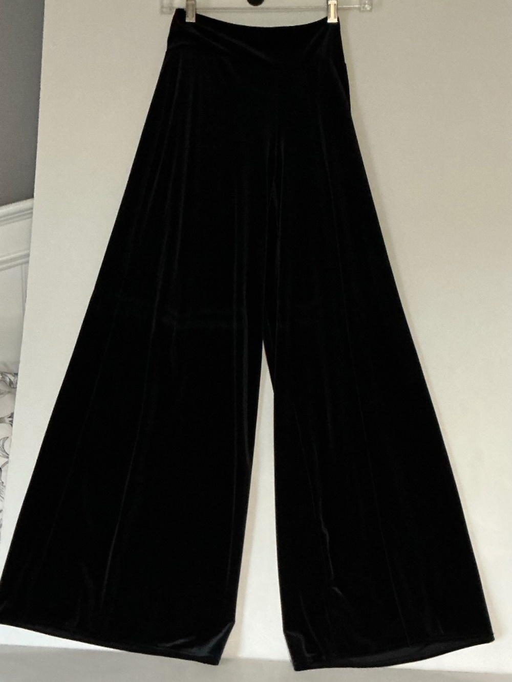 Pantology black vintage wide leg velour palazzo pant size small